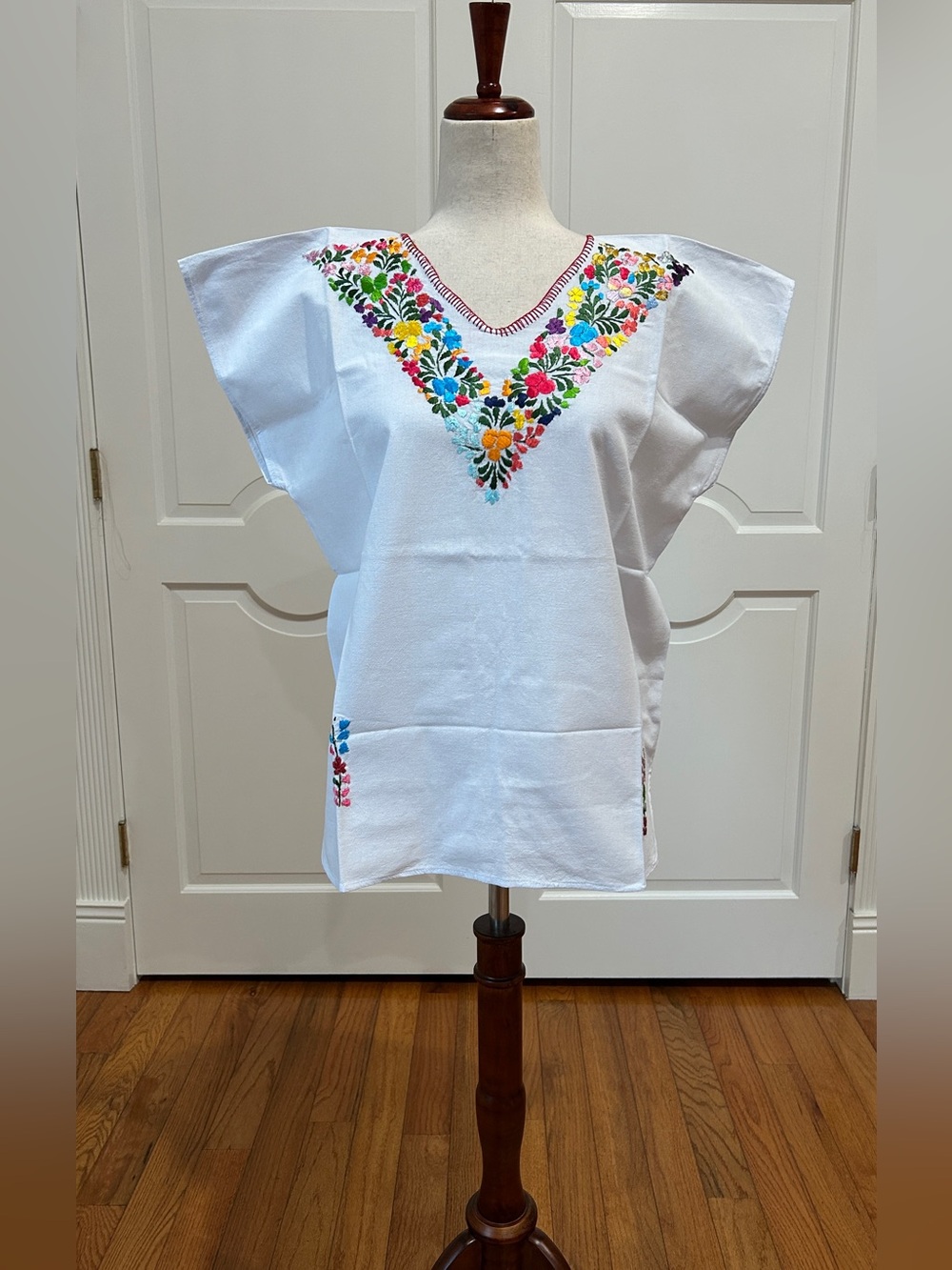 Hand Embroidered Artisan Top, Boho, Hippie, Hand Made. One of A Kind.